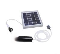 Pompe à air solaire 10 W portable rechargeable par USB pour aérateur de bassin extérieur avec haute puissance en oxygène (gris)