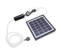 Pompe à air solaire 10 W portable rechargeable par USB pour aquarium, étang, camping en plein air, aérateur alimenté par batterie (noir)