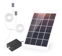 Pompe à air solaire 3 W 5 V Kit d'oxygénation d'aquarium avec deux pierres pour aération d'aquarium Utilisation extérieure 160 x 120 mm