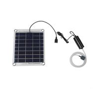 Pompe à air solaire compacte 20 W 215 mm pour bassins | Haute puissance de 20 W, chargement USB, panneau monocristallin, taille compacte de 215 mm, idéal pour les réservoirs