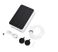 Pompe à Air Solaire pour Bassin avec Batterie 2200 mAh, Pliable | Oxygénateur pour Aquarium Extérieur, Panneau USB Rechargeable, Fonctionne 20h, Silencieux 50 dB