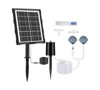Pompe à air solaire pour étang à poissons - Alimentation solaire d'oxygène pour aquarium - Aérateur d'aquarium avec et diffuseur de pierre à air