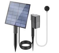 Pompe à air solaire pour étang, pompe aérateur solaire de 2,5 W, oxygénateur de 1,5 l/min, aérateur de bassins à énergie solaire avec tuyau de pierres à bulles d'air pour jardin, aquarium, piscine