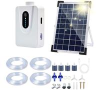 Pompe à air solaire - PZCC - 6 W - Batterie 6000 mAh - Chargement USB - Chargement solaire - Débit 2,5 l/min - IP65