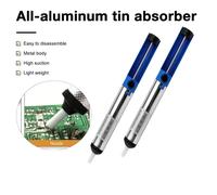 Pompe à dessouder en aluminium et métal, pistolet à étain d'aspiration, stylo à ventouse de soudure, outil de pompe à dessouder sous vide Silver 2pcs