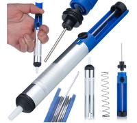 Rosfix Pompe à Dessouder Manuelle - Corps en Aluminium, Embout PTFE Antistatique | Ø Int. 3 mm, Ø Ext. 5 mm, Longueur 18,5 cm | Pour Électronique | Accessoire de Soudure