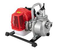 Pompe à eau 1450W, 42.5CC essence 2 temps pompe à eau pompe de jardin motopompe + 2 m de tuyau d'entrée d'eau, pompe à eau 10m³/H pour pompe de jardin ou pour pomper différents lits à eau
