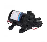 Pompe à eau à membrane avec pressostat intégré Débit réglable Protection thermique Protection contre les surcharges Booster en plastique pour irrigation RV Bateau Lavage 20,9 x 13,2 x 12,4 cm Noir (24