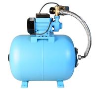 Pompe à Eau AQB 60 avec Réservoir 50L - Pompe de Jardin (370 W, 2100 l/h, Hauteur max. 39 m) - Groupe de Surpression Set - Réservoir à Vessie Sous Pression 50 L - Pompe d’arrosage pour Eaux Claires