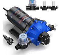Pompe à eau auto-amorçante de 220 V, débit de 4,5 gallons par minute, pression de 70 PSI, pompe à membrane avec pressostat, adaptée pour les caravanes, pour les systèmes d'eau et l'irrigation