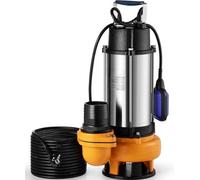 Pompe à eau double - 2200 W - 6000 l/h - Pompe pour eaux usées - Avec tuyau