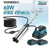 Pompe à eau électrique puissante YOFIDRA 50-80L/min, pompe de drainage submersible sans fil, outil de traitement des eaux usées pour batterie Makita 21V.