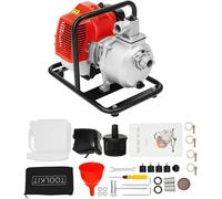 Pompe à eau essence 1,7 CV, 43 CC, 2 temps, pompe pour jardin, pompe à eau crue de 1 pouce avec moteur essence, 8500 tr/min, pompe pour étang à aspiration automatique, pour l'irrigation et le drainage