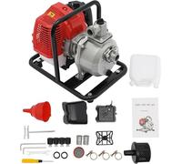Pompe à eau essence 1,7 CV, pompe portative pour eaux sales, débit de 8100 litres/heure et hauteur de refoulement de 30 mètres, raccordement de 1 pouce. Pompe de jardin avec moteur essence 2 temps, ha