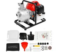 Pompe à eau essence 2 temps, 1 pouce, pompe moteur essence avec réservoir d'huile 43cc | Pompe à eau pour eaux sales, idéale pour l'irrigation, le drainage et le jardin, puissante, mobile et fiable