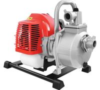 Pompe à eau essence/eau portable - Pompe de jardin 2 temps - 43cc, 1,25 kW, 1,7 chevaux - Débit de 10 m³/h - 8500 tr/min - Refroidissement par air, monocylindre - Argent