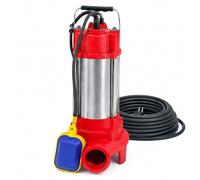 Pompe à eau/fèces avec broyeur et interrupteur à flotteur, 750 W, pour eaux propres et usées, coude pour la pompe inclus dans le kit