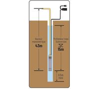 Pompe à eau immergée de puits 4 turbines avec flotteur diamètre 125mm 230V 750W DRAKKAR - 08105