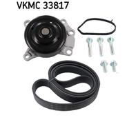 Pompe à eau+Jeu de courroie trapézoïdale à nervures SKF VKMC 33817