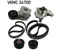 Pompe à eau+Jeu de courroie trapézoïdale à nervures SKF VKMC 34700