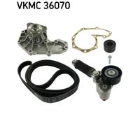 Pompe à eau+Jeu de courroie trapézoïdale à nervures SKF VKMC 36070