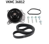 Pompe à eau+Jeu de courroie trapézoïdale à nervures SKF VKMC 36812