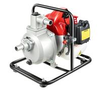 Pompe à eau, pompe moteur à essence (1,25 kW, moteur 2 temps, débit max. 8000 l/h, hauteur de refoulement max. 30 m, avec 3 colliers de serrage), pompe de jardin, pompe de bassin, rouge