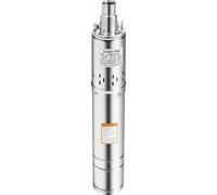 Pompe à eau - Pompe pour puits profonds - 220–240 V 50 Hz - Ø 8,7 cm - Débit 2 m³/h - Câble de 15 m - 2 850 tr/min - Acier inoxydable 304 - Argent