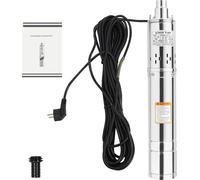 Pompe à eau - Pompe pour puits profonds - Diamètre 8,9 cm - 500 W - 2000 l/h - Hauteur de refoulement 100 m - Câble de 15 m - 220 V prise UE