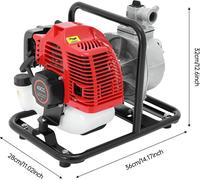 Pompe à eau portable/pompe de transfert - Pompe de jardin - Moteur 2 temps - 43 cm³ - À essence - Boîtier en aluminium - Refroidissement par air - Démarrage manuel
