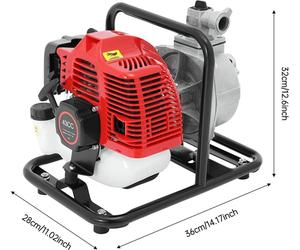 Pompe à eau portable/pompe de transfert - Pompe de jardin - Moteur 2 temps - 43 cm³ - À essence - Boîtier en aluminium - Refroidissement par air - Démarrage manuel