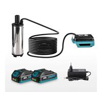 Pompe à eau portable pour batterie au lithium Makita 18 V, pompe de transfert 21 V avec câble de 5 m, pompe à eau électrique pour piscines, aquariums, fontaines, étangs et jeux d'eau (2 batteries de