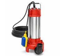 Pompe à eau puissante avec interrupteur à flotteur et broyeur, 1300 W, pour eau propre, eau sale et eaux usées e protection IP68