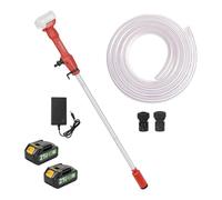 Pompe à eau sans fil à tige, pompe submersible portative pour puits profond, pompe de puisard utilitaire à haut débit 2725 L/h avec 2 × batteries rechargeables de 4,5 Ah pour jardin, étang, bateau