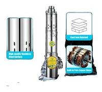 Pompe à eau solaire 24V, débit élevé 2m³/h, hauteur de levage maximale 65m, acier inoxydable durable