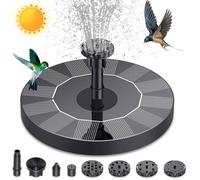 Pompe à Eau Solaire Flottante 1,5W,Fontaine Solaire pour Extérieur avec 6 Buses pour Étang,Jardin,Piscine et Bain