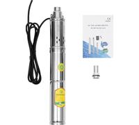 Pompe à eau solaire - Pompe de puits profond - 24V - 370W - Haute pression - Acier inoxydable - Argenté