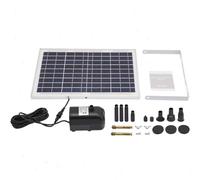 Pompe à eau solaire - Pompe pour fontaine et bassin - Panneau solaire 10 W 17 V - Débit 1 000 l/h - Hauteur de refoulement 1,5 m - IP68 - Sans batterie, entraînement direct - Noir