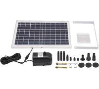 Pompe à eau solaire - Pompe pour fontaine - Panneau solaire 10 W 17 V - Débit 1 000 l/h - Hauteur de refoulement 1,5 m - IP68 - Moteur sans balais CC 6–24 V - Panneau 35 × 23,5 cm - Noir