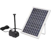 Pompe à eau solaire pour fontaine - Pompe submersible IP68 pour bassin de jardin et bain d'oiseaux - Panneau solaire 10 W, 35 x 23,5 cm - Débit : 1 000 l/h - Hauteur de refoulement : 1,5 m - Noir
