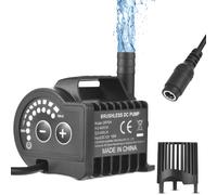Pompe à eau submersible 12V, 8 niveaux réglables, pompe de fontaine 0-700L/H avec levage de 0 à 9,8 pieds, prise femelle DC et Base à ventouse QR75H