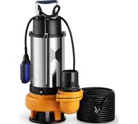 Pompe à eau submersible - Pompe à eau sale 6000L/h avec interrupteur à flotteur 2200W - Modèle puissant pour eau propre et sale