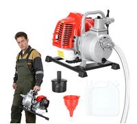 Pompe à eau thermique - WILITTO - 1 25 kW - 42 5 cc - 130 litres/minute - Fer - travaux extérieurs agricoles - 38x25x32cm - Rouge