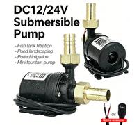 Pompe à eau Ultra silencieuse, Mini moteur sans balais DC12V/24V, adaptateur de pompe à eau d'aquarium Submersible, fontaine d'étang pour jardin d'aquarium noir