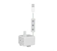 Pompe à eau USB 3 W silencieuse submersible pour mini pompe pour animaux domestiques fontaine rocailleuse jardin maison aquarium avec débit réglable couleur blanche (aspiration latérale)