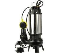Pompe à eaux noires BSD - pompe submersible, pompe à eaux usées, pompe à eau avec broyeur et interrupteur à flotteur, nickel/fonte pompe à eaux noires - 1500W, 23 000L/h, hauteur de refoulement 17,5m