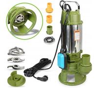 Pompe à eaux usées MORO 1500R avec double système de broyage (1500 W, 21 600 l/h, hauteur de refoulement maximale 15 m) – Pompe submersible professionnelle avec broyeur – Pompe à matières fécales pour