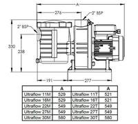 pompe à filtration 0,75 cv, 11m3/h mono - ultraflow 11m - pentair