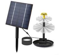 Pompe à fontaine solaire, 2,5 W 7 V, pompe à eau solaire d'extérieur avec 9 têtes de buse, étanche IP68, débit d'eau à 3 couches pour bains d'oiseaux, jardins, patios