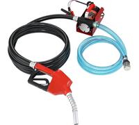 Pompe à gasoil 1/4 CV Pompe à fioul DC 12 V Pompe d'alimentation en carburant 8m de hauteur de refoulement 3m de hauteur d'aspiration Auto-amorçante Pistolet de soutirage automatique 4m de tuyau de so
